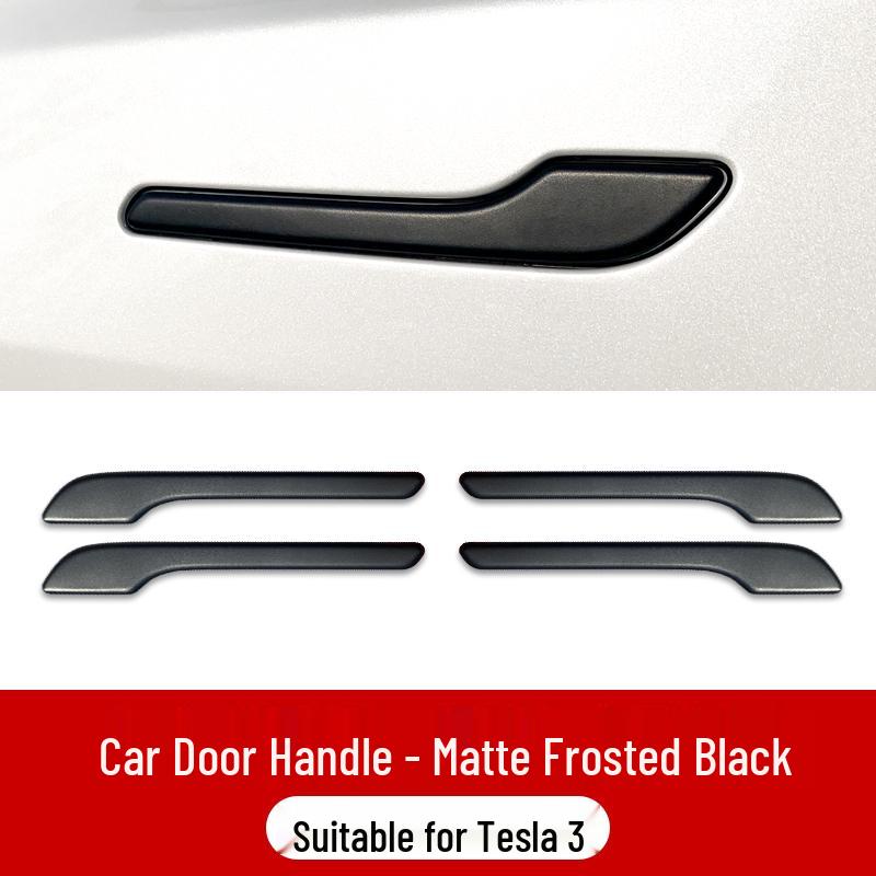 Carbon Fiber Door Handle Stickers for Tesla Model 3/Y: Scratch-Resistant Decorative Accessory