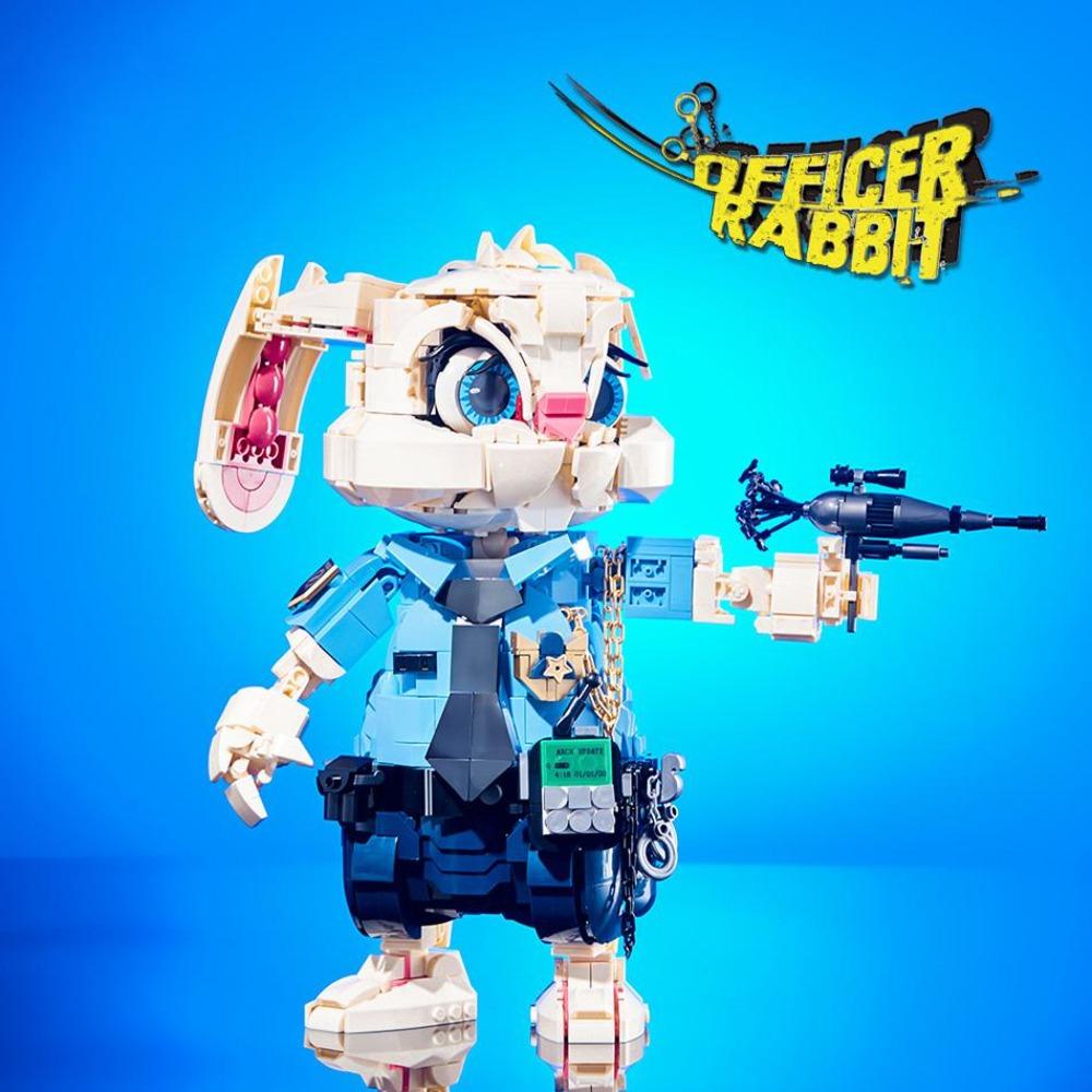 DK7064 Officer Rabbit 1387pcs Models DIY Small-Piece Building Blocks Brick MOC Technical Assembly Toys for Kids Gifts