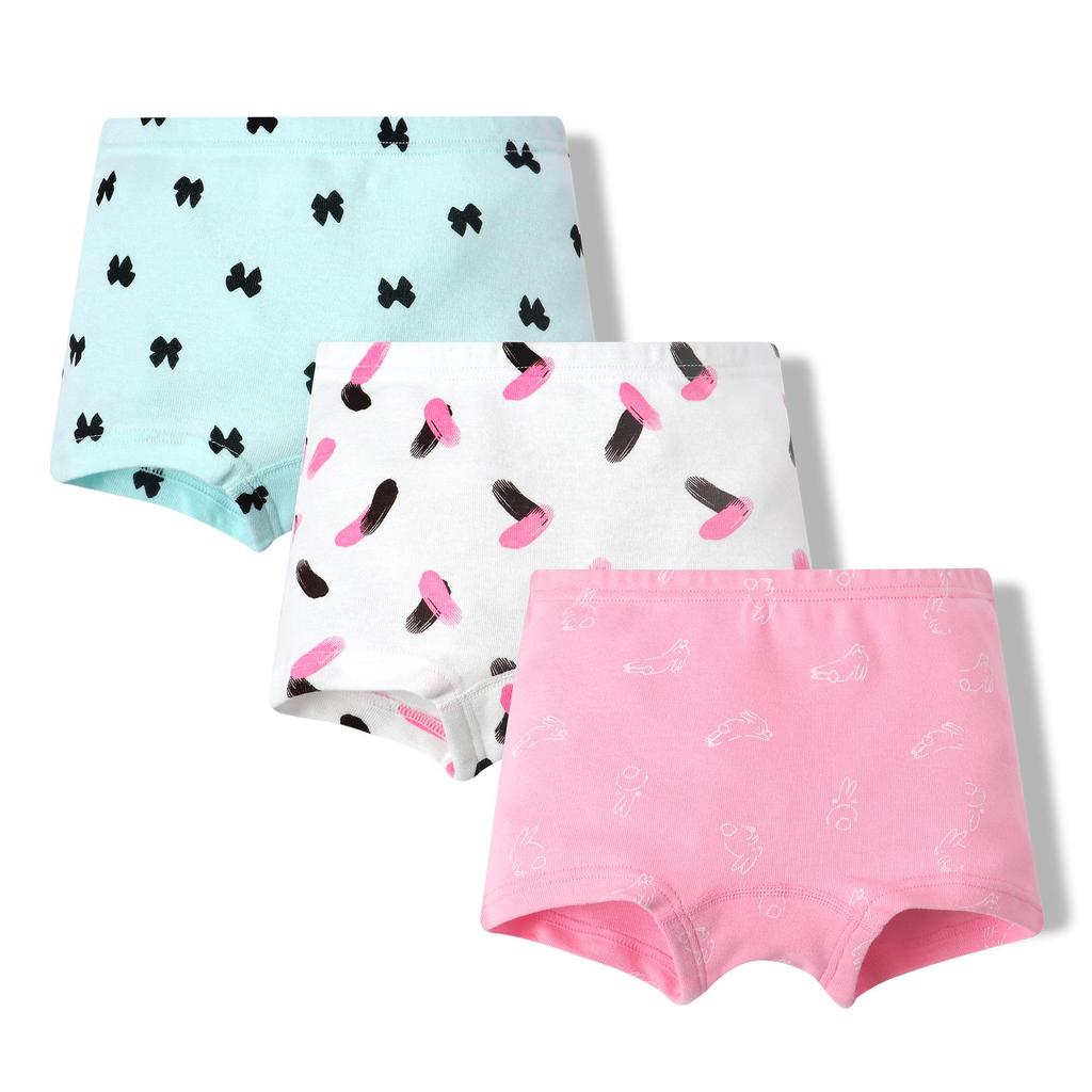 Girls' Pure Cotton Cartoon Boxer Briefs - Breathable School Shorts
