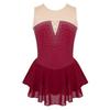 Girls Sleeveless Gymnastics Leotard Skirted Figure Ice Skating Dress Roller Skating Competition Performance Costume