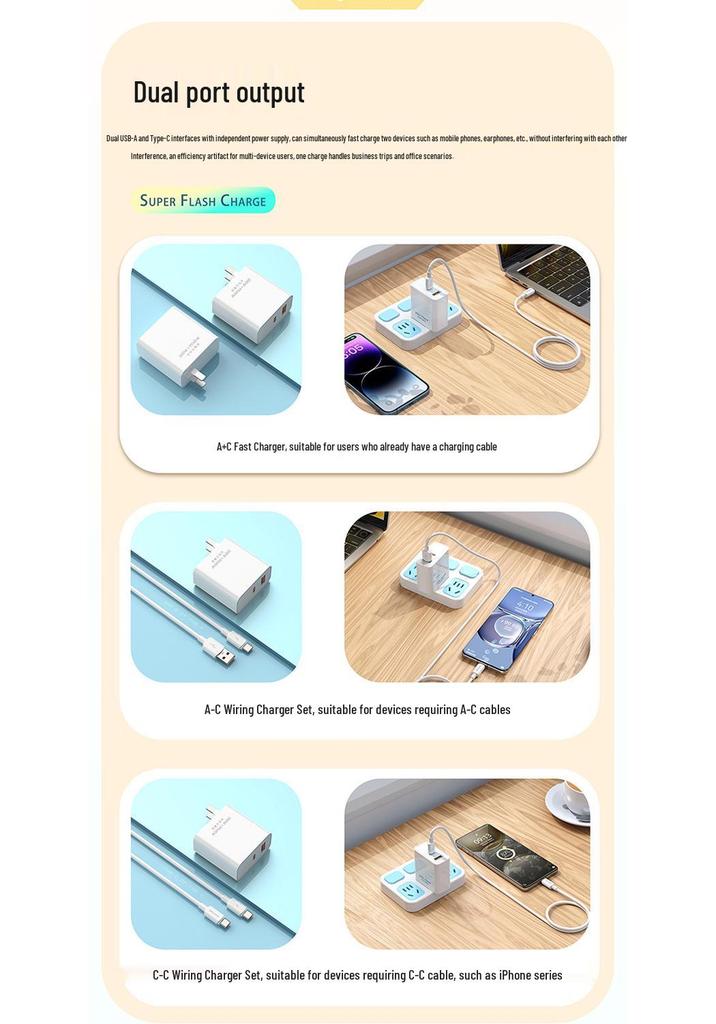 PD30W Ultra-Fast Charger Set for Apple & Huawei Devices