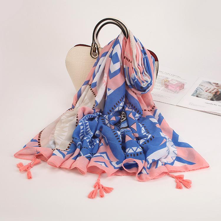Twill Cotton Printing Cotton And Linen Ethnic Style Scarf Air Conditioner Warm Women'S Variety Sun Protection Shawl Silk Scarf