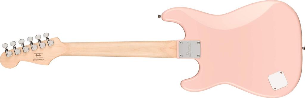 Squier Electric Guitar Mini Laurel Shell Pink with Soft Case Stratocaster®, Fingerboard,