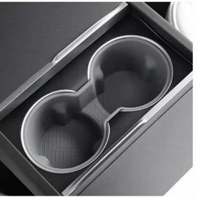 Suitable for Tesla Model Y Model 3 Refresh Version Center Console Water Cup Holder Limiter Interior Modified Storage Box Slot