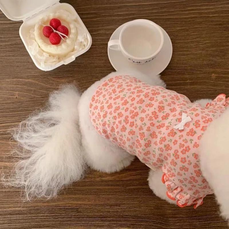 Fashion Puppy Dog Clothes Summer Thin Flowers Dogs Clothing For Small Dogs Dogs Clothes Dog T-shirt Teddy Schnauzer Yorkshire
