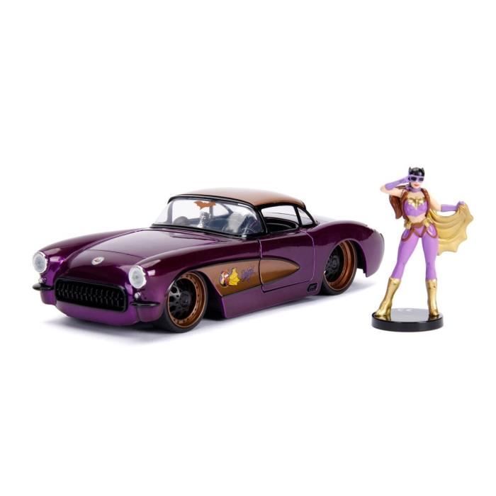 Miniatures montées - chevrolet corvette batgirl avec figurine 1957 1/24 jada