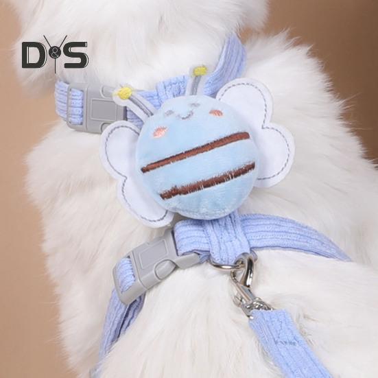 Cat Harness Leash Set Adjustable Cartoon Bee Pet Harness for Small Medium Dogs Cats Escape-Proof Pet Collar Leash for Outdoor Walking