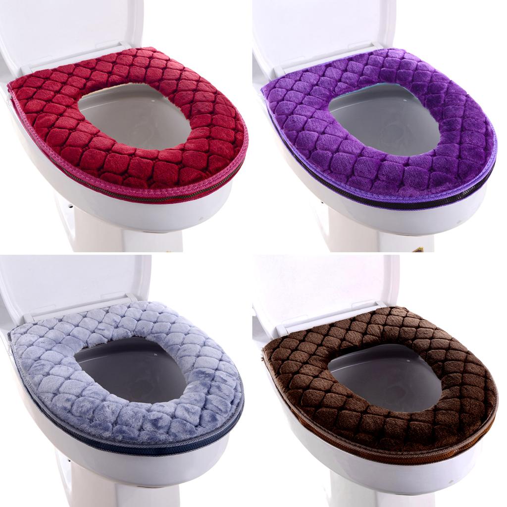 Soft Toilet Seat Cover Washable Toilet Seat Cover Pads Toilet Seat Cover Soft Toilet Seat Cushion Warmer with Zipper