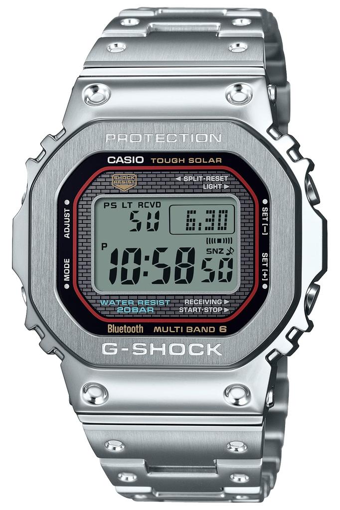 Casio G-Shock Watch GMW-B5000D-1CJF, Men's Silver, Bluetooth-Equipped, Full Metal, Solar-Powered, Radio-Controlled, Authentic Japanese Product