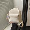 Pu Mini Backpack For College Students With Solid Color Design And Shelliemay Pendant For Daily Use