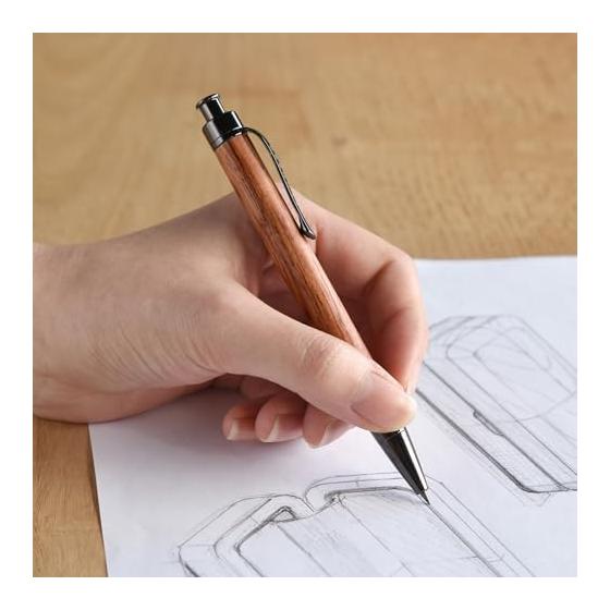 2mm Lead Holder Pencil - Premium Walnut Wood, Mechanical Pencil Design, 2mm Lead Diameter