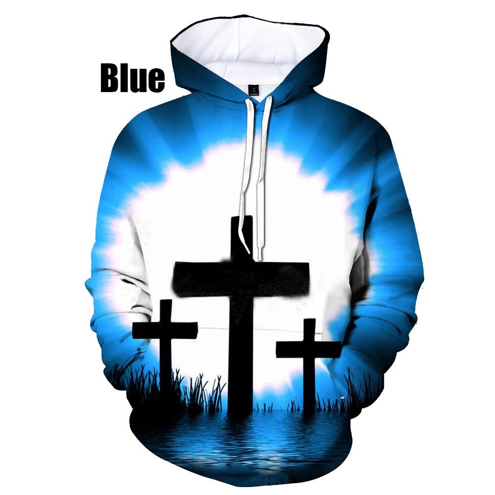 

Повсякденна мода в новому стилі з 3D-друком Християнського хреста. Чоловічі та жіночі пуловери M