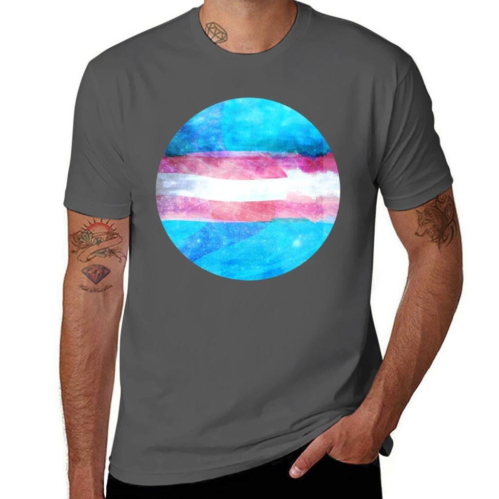 Glitch Trans Pride Flag Tshirt Graphic Print Short Sleeve Tshirt