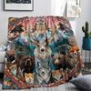 Deer Print Flannel Blanket, High quality Comfortable for All Seasons, Home Decor, Warmth and Comfort, Perfect for Christmas Gifts