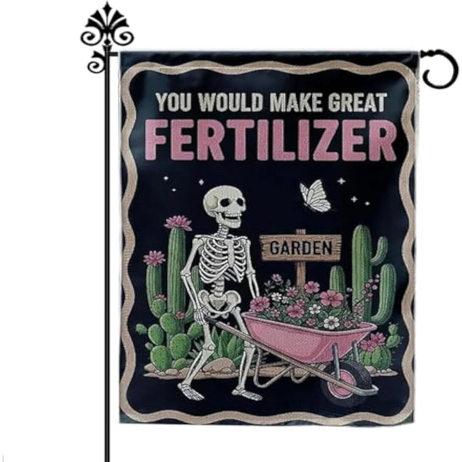 

Double Sided And Cactus Garden Flag, Fun Vertical Halloween Garden Flag, Halloween Or Everyday Yard Sign One Size