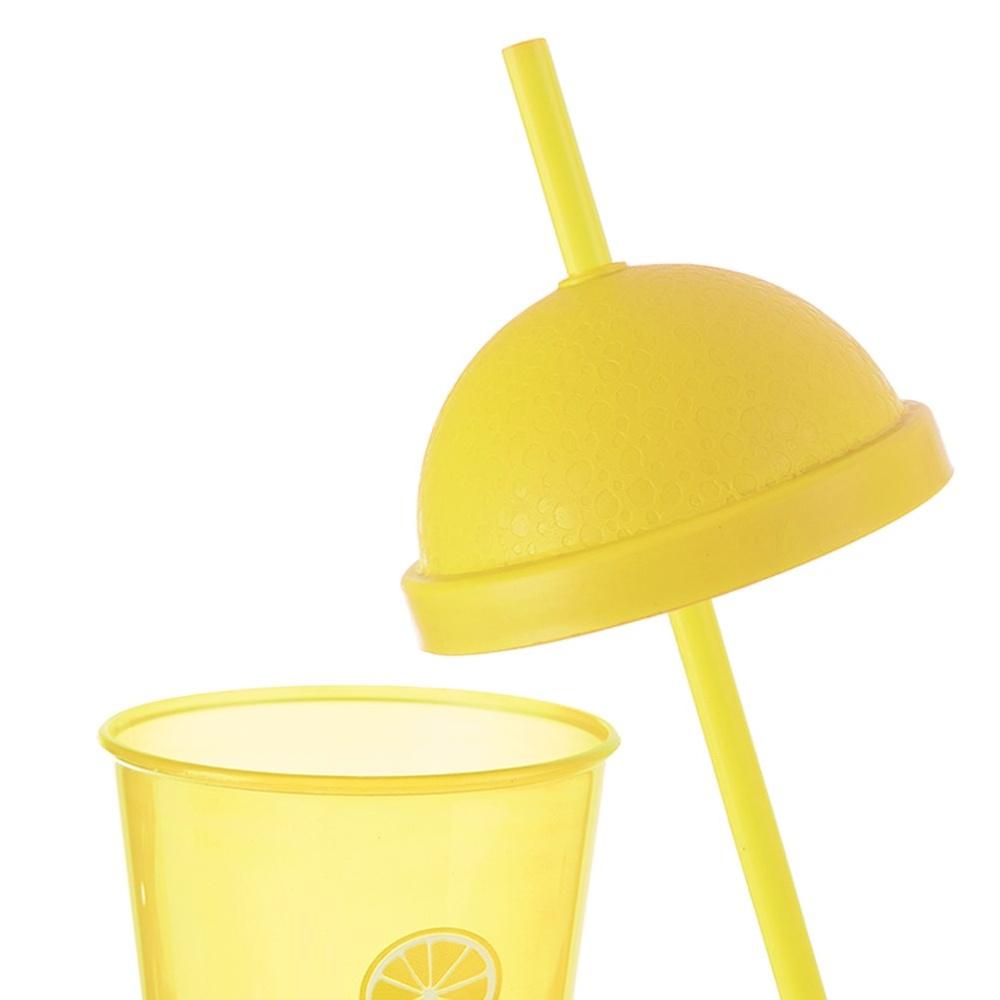 Plastic Cup with Straw Lid for Drinking Water and Beverages 450 ml