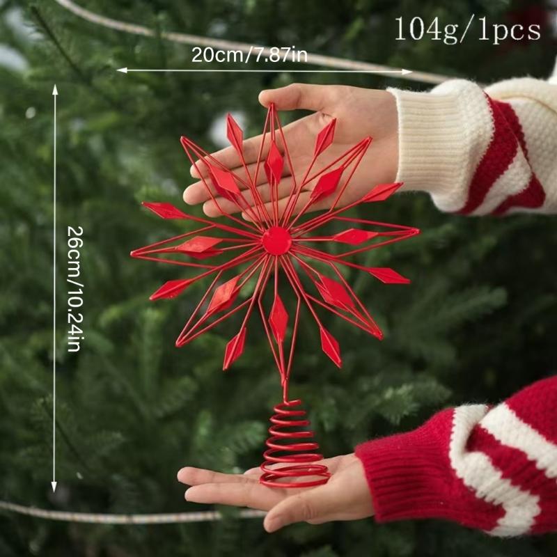 Christmas Tree Top Ornament Metal Star Shaped Tree Toppers Irregular Decoration for Home and Mall Parties Supplies