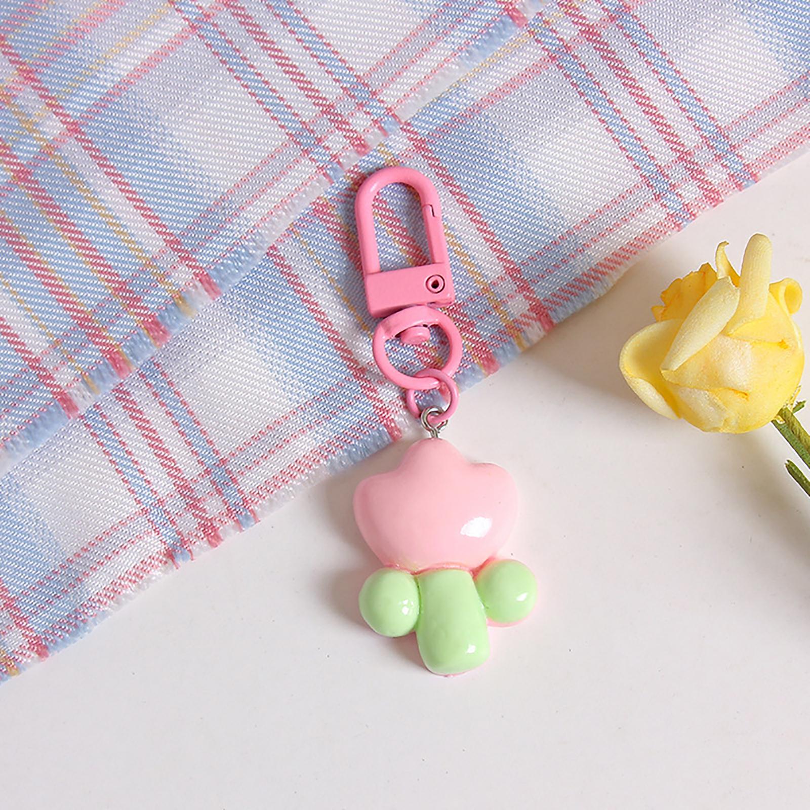 

Корейский стиль конфетный цвет тюльпан цветок кулон брелок сумка украшения наушники чехол украшения автомобиль ключи аксессуары