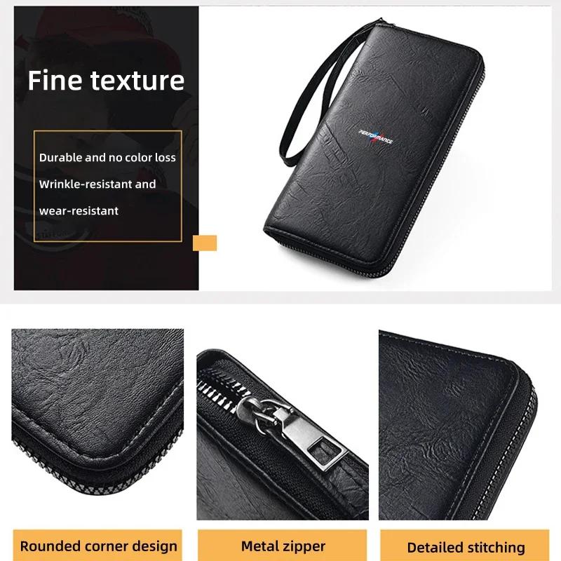 BAGC4 Car Sticker Hot For BMW For BMW PU Car Driver License Fashion Credit ID Card Holder Wallet G30 G20 M3 M5 E91 E92 E93 E36 E70 X3