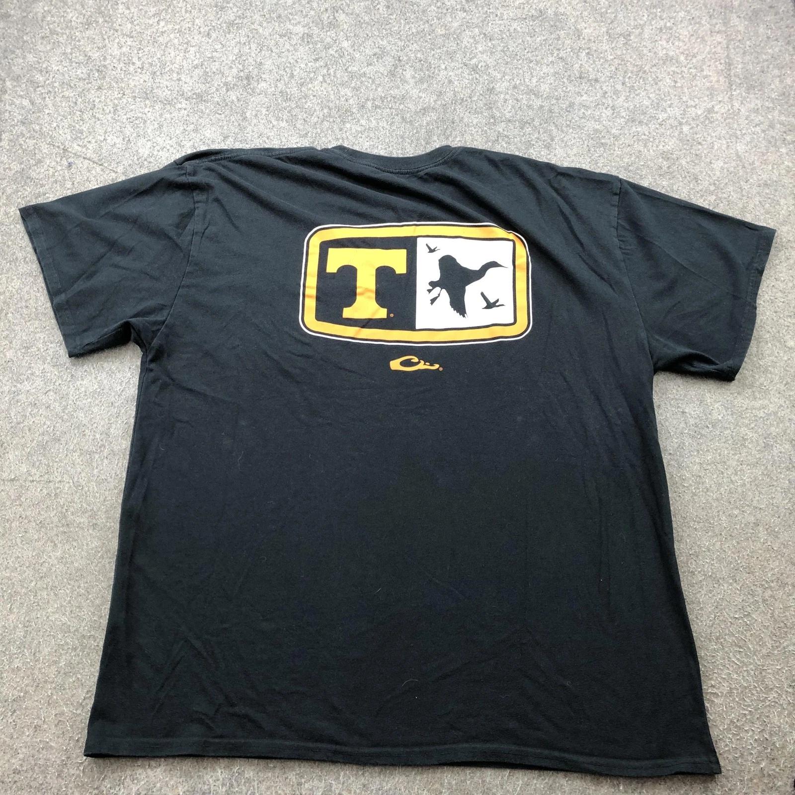 Tennessee Volunteers Shirt Mens XL Black Orange Drake Waterfowl Pocket Tee NCAA S