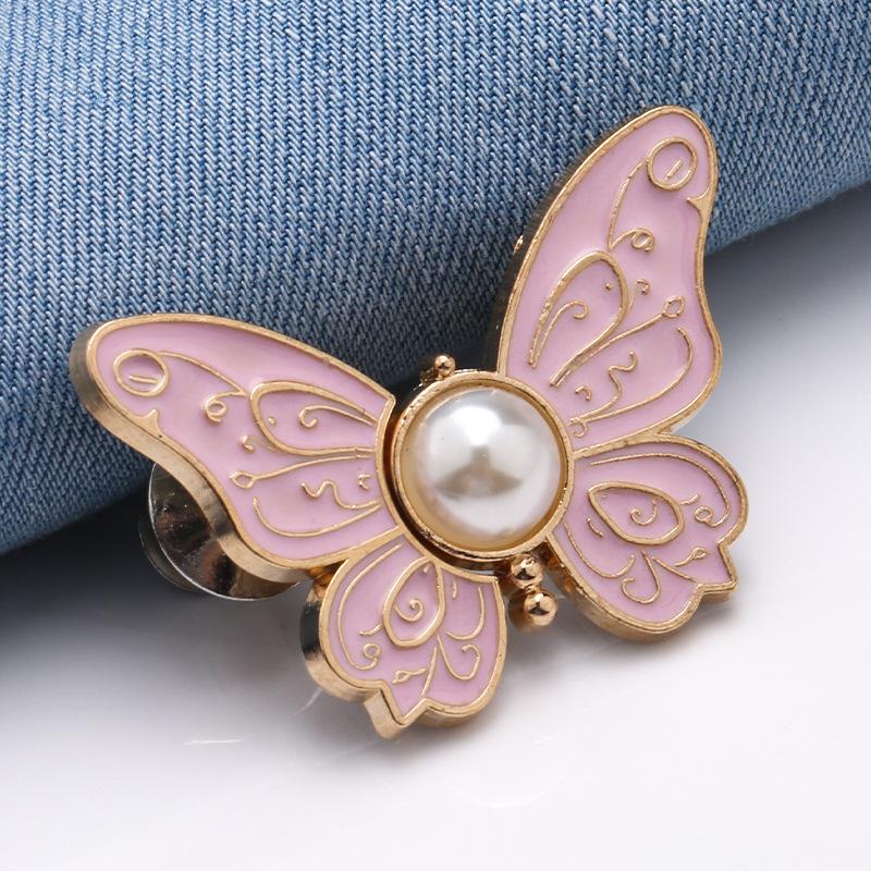 1Pc Butterfly Waist Button Jean Button Pin Reusable Clothing Fitting Tools For No Sewing Required Buttons Pants Decoration