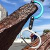 Aluminum Alloy D-Shaped Multifunctional Carabiner with 360° Rotating Hook for Outdoor Use