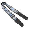 Guitar Strap Leather Embroidered Thickened Wear Resistant Adjustable Length Belt Blue