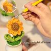 Sunflower Hand-Knitted Woolen Yarn Bouquet - Small Decorative Gift for Home