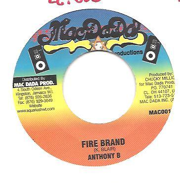 

7inch Record ANTHONY B - Fire Brand MAC0010 Mac Dada Produc Jamaica Reggae, Ska & Dub Used