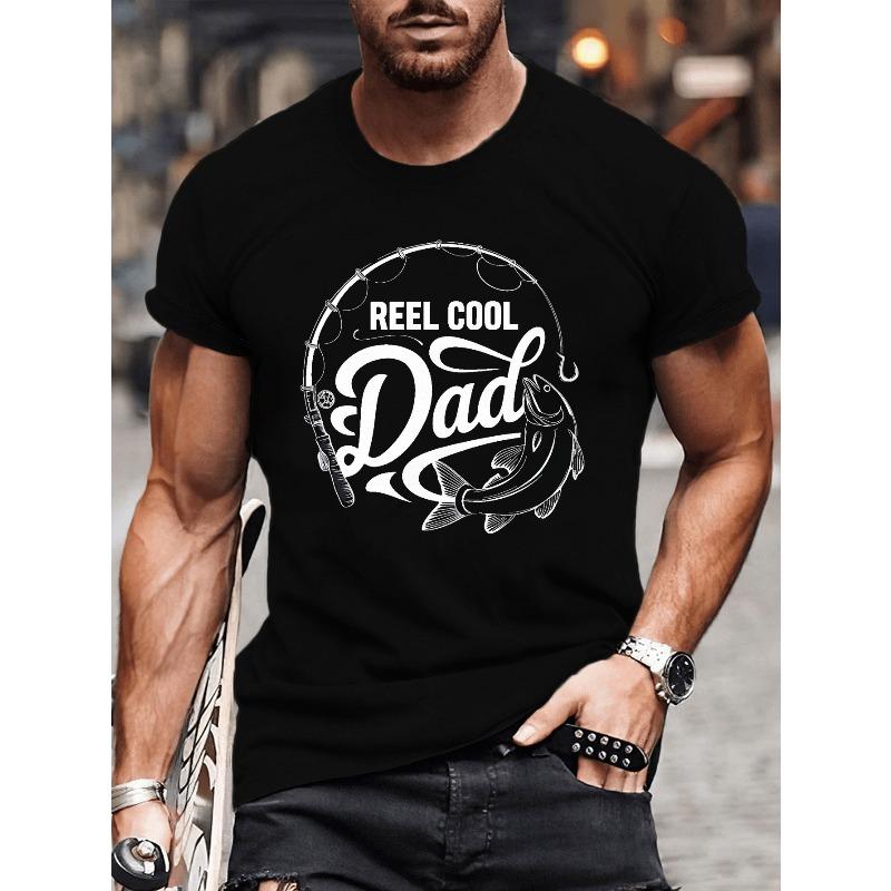 

European sizes Men S Fishing T-Shirt for Cool Dads - Features a Black And White Fish Scale And Reel Design with a Stylish Cursive Logo S чёрный