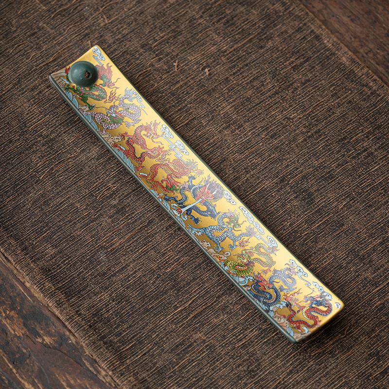 

Enamel Incense Holder Chinese Style Ceramic Incense Burner Antique Home Decor Blue Cloisonne Incense Sticks