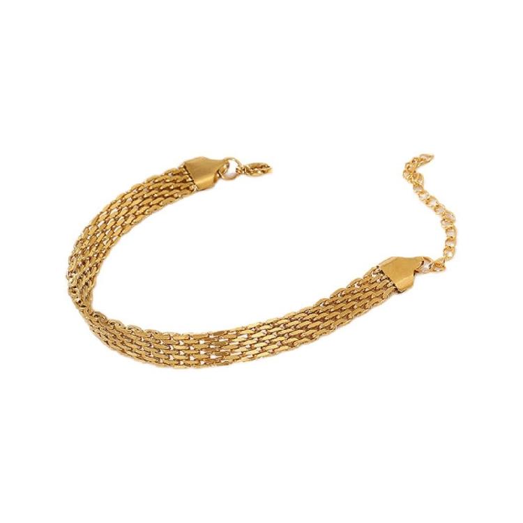 

Lightweight Copper Plated Ribbon Wristband Metal Charm Hand Chain Handmade Stackable Jewelry Gift For Her Him 1
