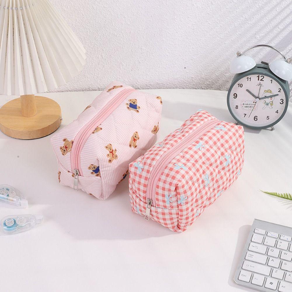 Portable Pen Bag Large Capacity Stationery Bag Cartoon Pencil Case  Students
