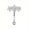 Florideco 1Pc Rook Eyebrow Studs Earrings Surgical Steel CZ Opal Belly Lip Ring Cartilage Piercing Jewelry for Women Men
