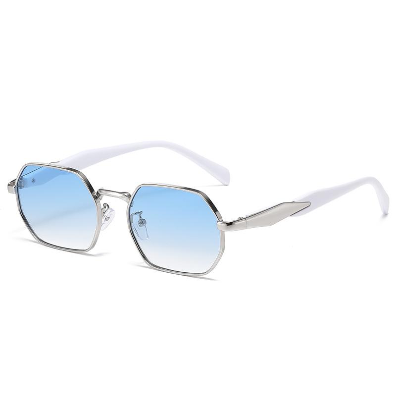 Metal Polygonal Frame Sunglasses - Uv Protection - For Shopping, Traveling And Driving2419