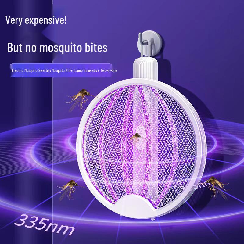 Rechargeable Foldable Electric Mosquito Swatter & Killer Lamp: Durable, Hangable Solution for Effective Pest Control