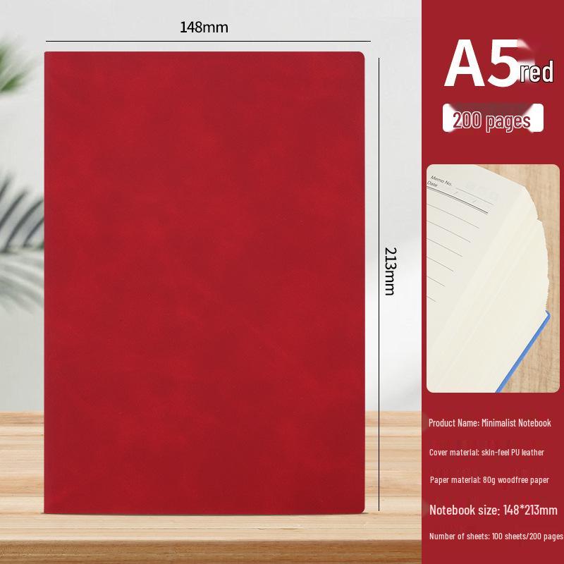 A5 Sheepskin Leather Business Notebook – Thick, Soft Cover for Meetings & Records