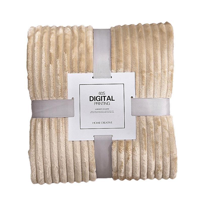 1PC Winter Home Thick Blanket Wide Striped Super Warm Small Sofa Bedding Blanket Flannel Throw Rug