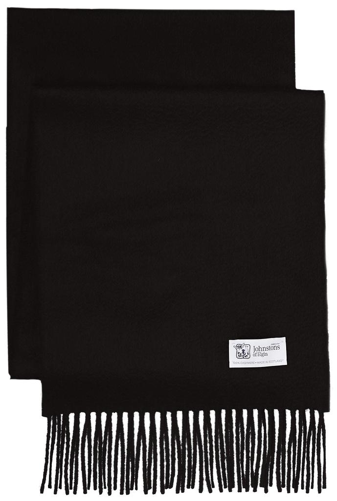JOHNSTONS Cashmere Scarf WA16 SA0900 Black UK ONE (Solid Color) Women's (-) [Used]