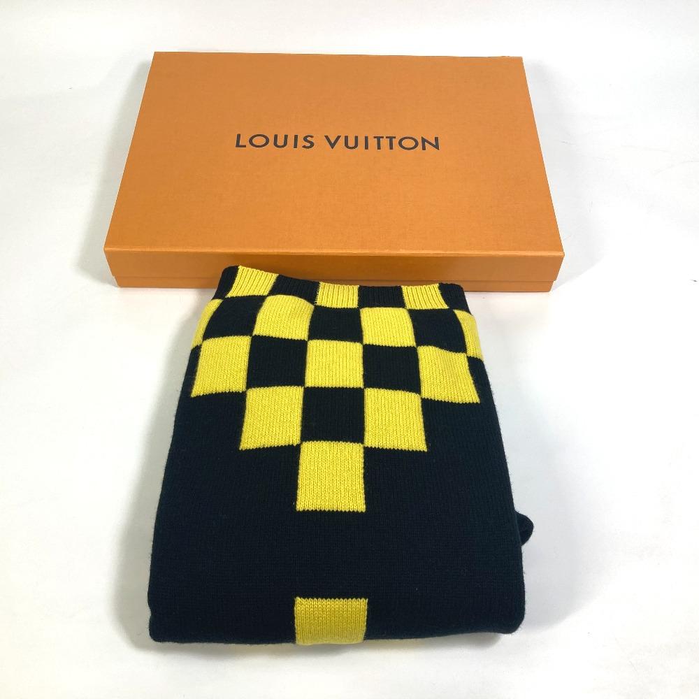 Louis Vuitton Apparel Checkerboard Knit Long Sleeve Sweater Yellow X Black