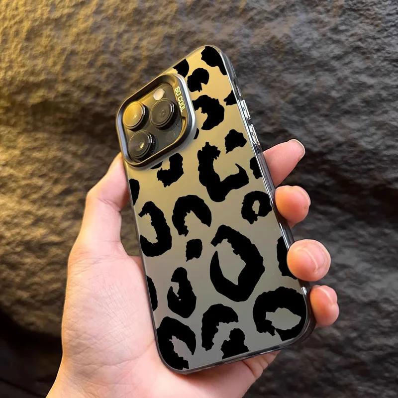 Leopard Print Electroplate Silver IMD Phone Case For Xiaomi Redmi Note 14 13 12 Pro Plus 5G 12S 11S 11 10 Redmi 13C 14C 4G Cover