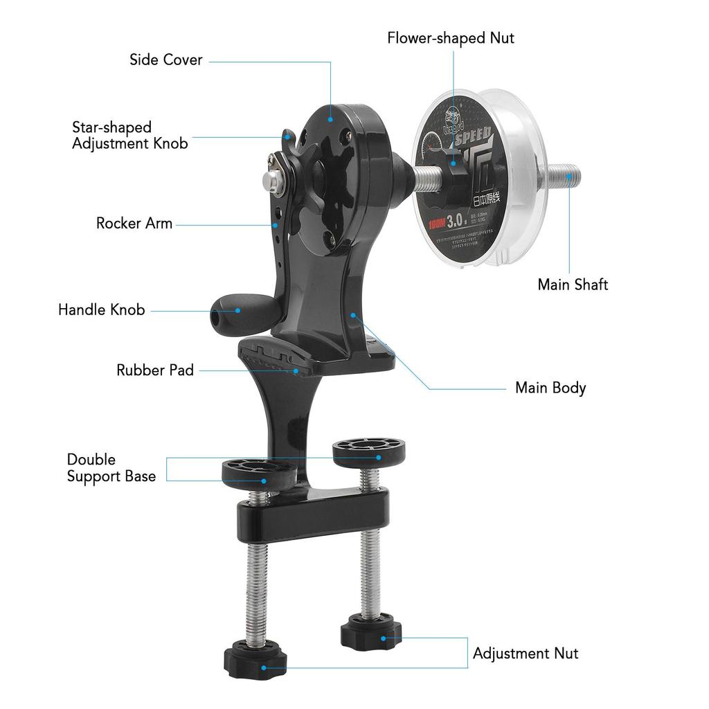 Navíječ vlasce pro Baitcasting Přívlač Přenosný stroj na navíjení vlasce