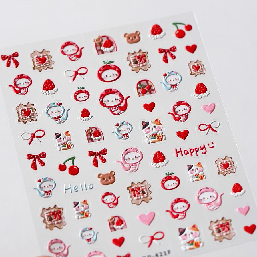 

TENSOR DP-421 Ферритовые Клубничные Змеи 3D Самоклеящиеся Наклейки для Нейл-Арта