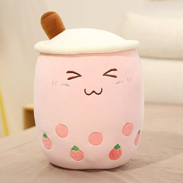 Lovely Fruit Bubble Tea Cup Shaped Plush Toys Soft Cartoon Pillow Cushion Real Life Milk Tea Doll Kids Baby Gift