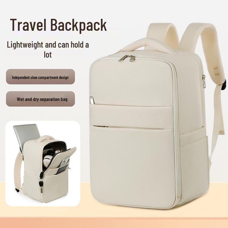 

Unisex Large Capacity Lightweight Travel & Business Backpack with Laptop Compartment 25*20*45 cm грязно-белый
