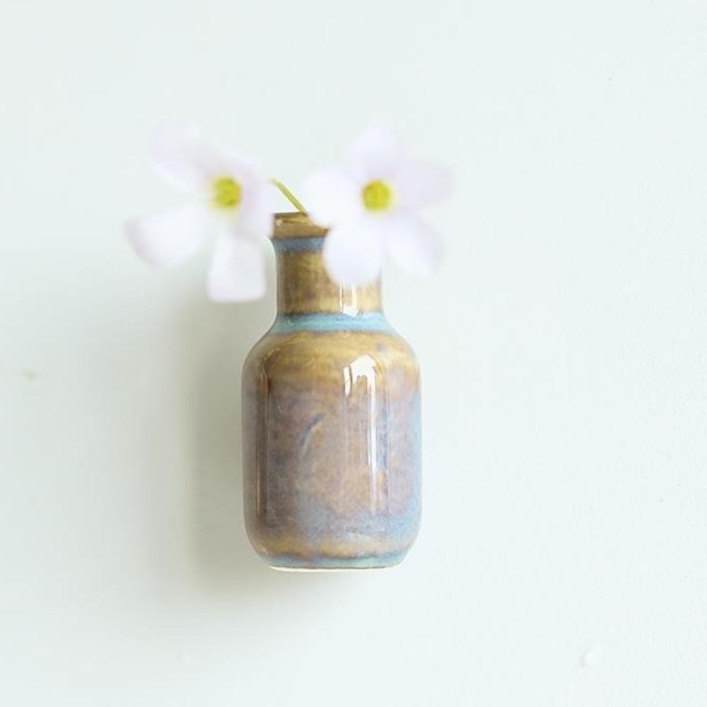 Handmade Vase Fridge Magnets Decorative Flower Arrangement Magnet Mini Ceramic Vase  Office Decor