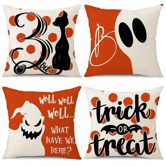 

Оранжевый точечный узор, льняной принт, наволочка с надписью «Дьявол», оптовая продажа, подушка, наволочка, подушка