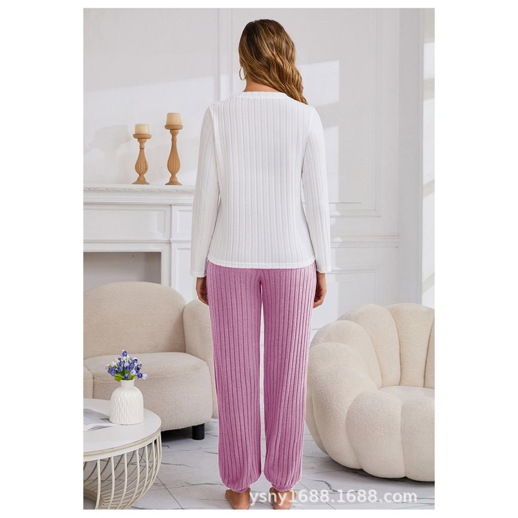Four Season Style Love European and American Soft and Skin Friendly Comfortable Home Clothes, Long and Short Two-piece Set Pajamas