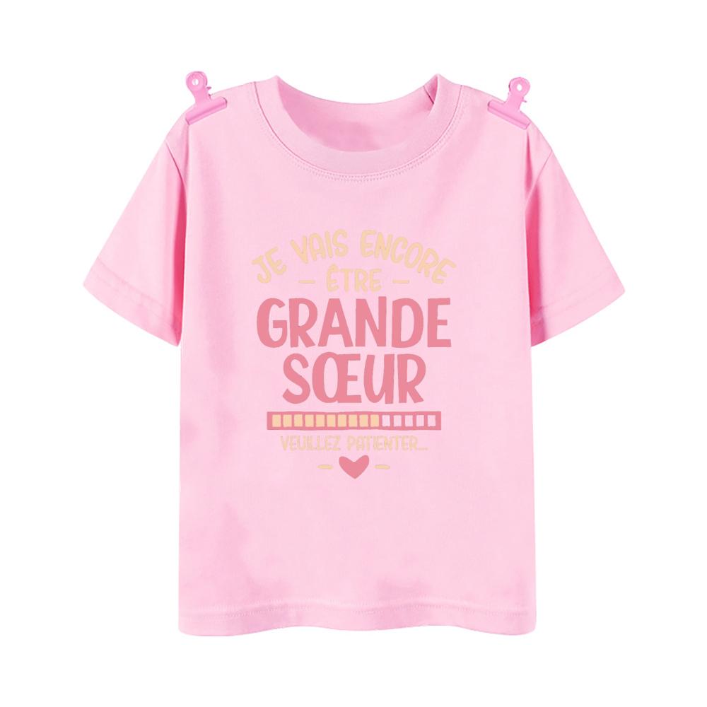 I Will Become A Big Sister Rainbow Print Kids Shirt Baby Announcement T-shirt Friend Printed Girls Tops Child Short Sleeve Tee
