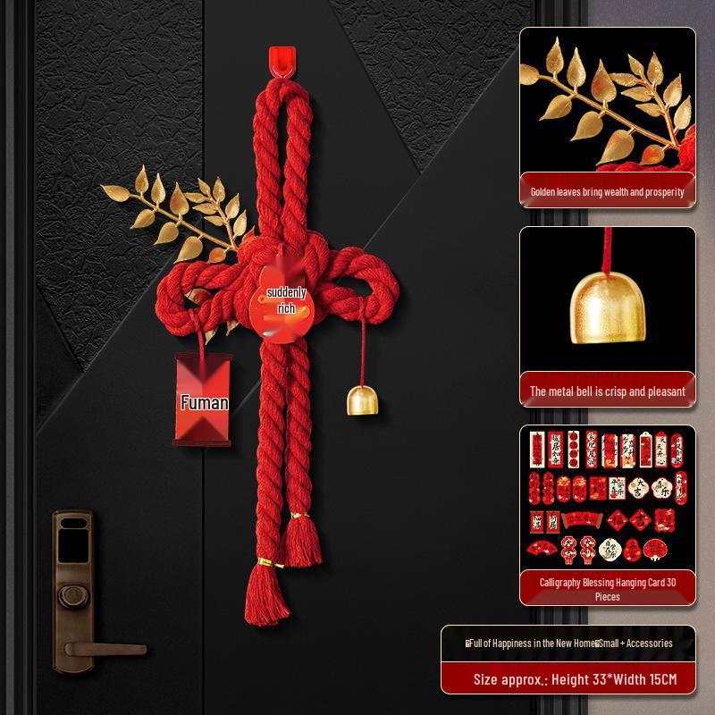 Fu Character Knot Housewarming Door Handle Pendant for New Home Celebration